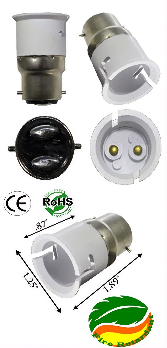 Rebaydo 2pcs B22 Male to B22 Female Socket Extender