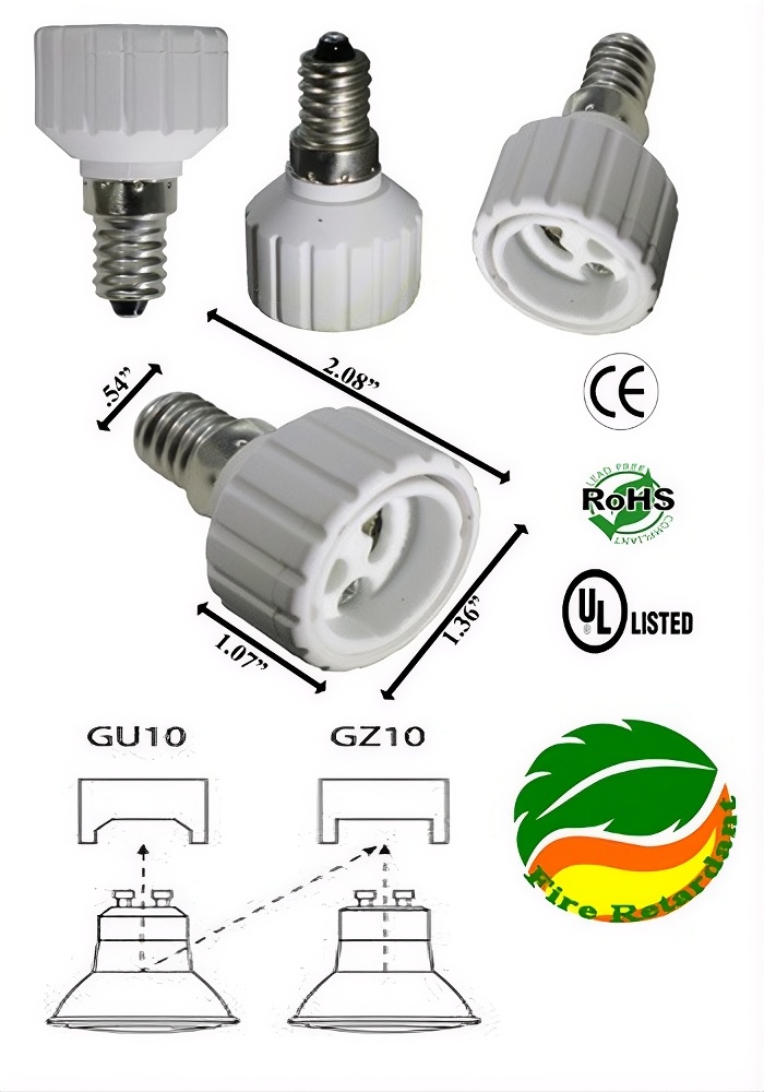 Rebaydo 2pcs E14 to GZ10 Socket Converter