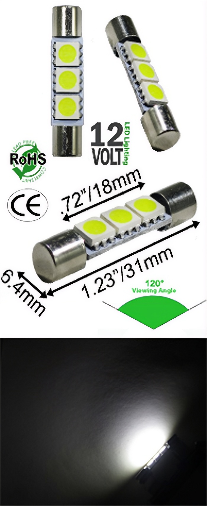 t6 festoon led light bulb