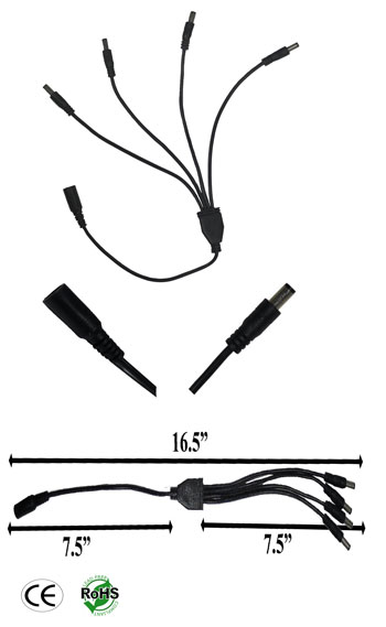 Harness 4 Way One Female to Four Male Connectors 5mm