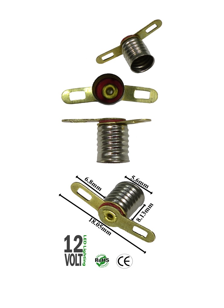 Rebaydo 4pcs E5 Midget Screw Socket with Solderable Tabs T1 3/4