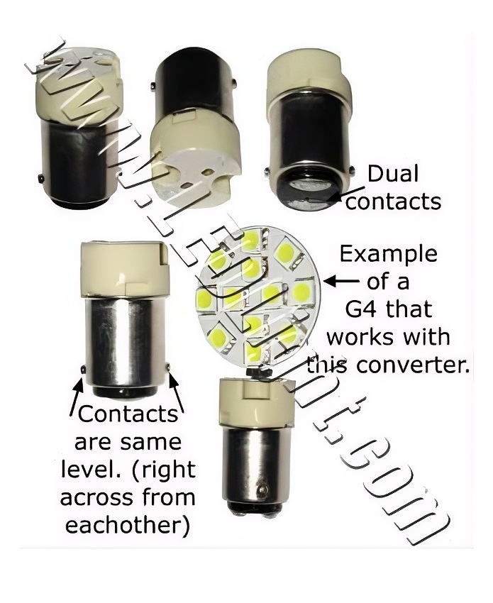 Rebaydo 2pcs BA15D male to GX4.0 or GU4.0 female Converter Adapter