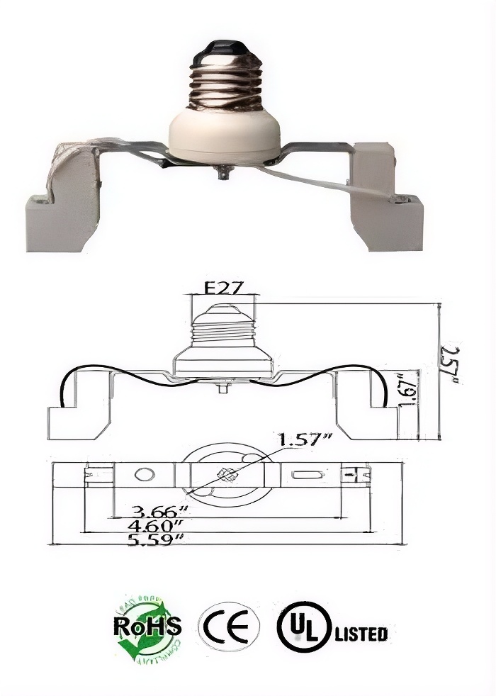 Rebaydo 2pcs E26/E27 to R7S 78mm Socket Converter