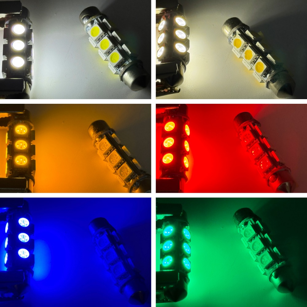 Rebaydo 2pcs Festoon 42 mm 12 SMD 5050 3 Chip 1-3/4 Inches 12 Volt DC