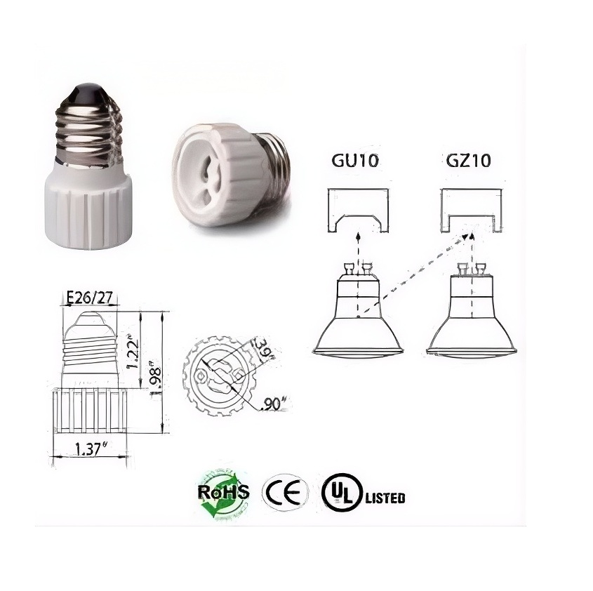 E26 male To GZ10 female Converter Adapter product 26712