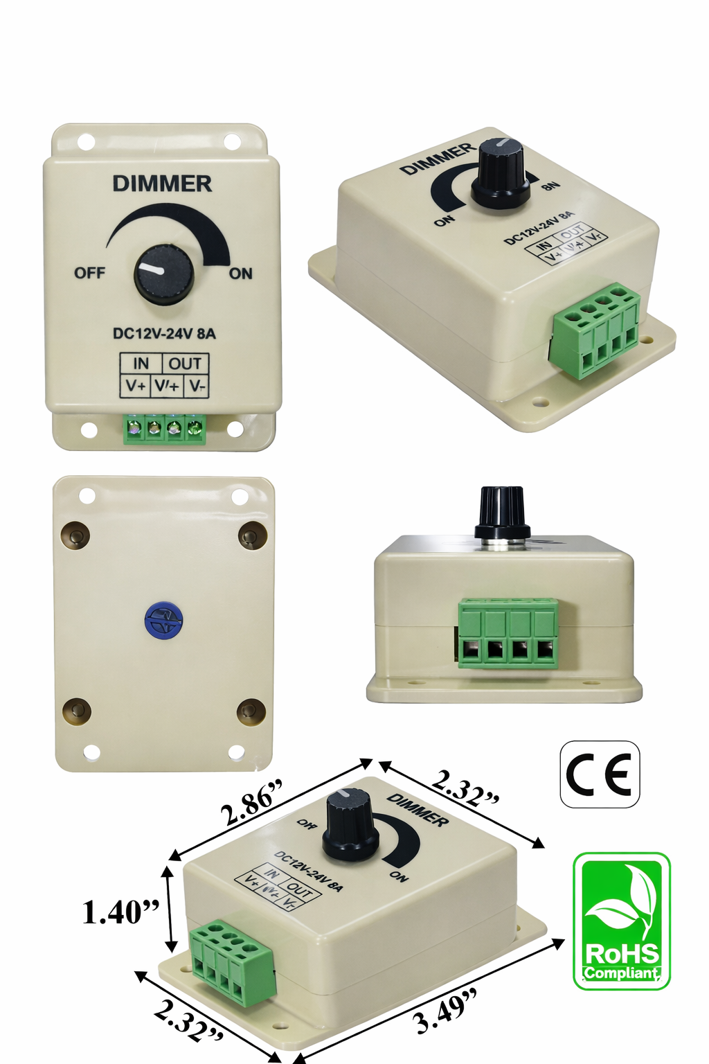 Dimmer Low Voltage One Channel 8A 12VDC 96W product 29463