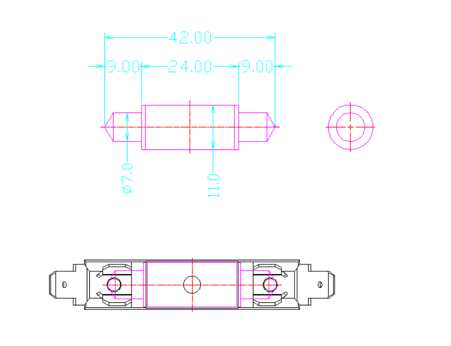 Festoon Socket 41-44mm or 1 3/4