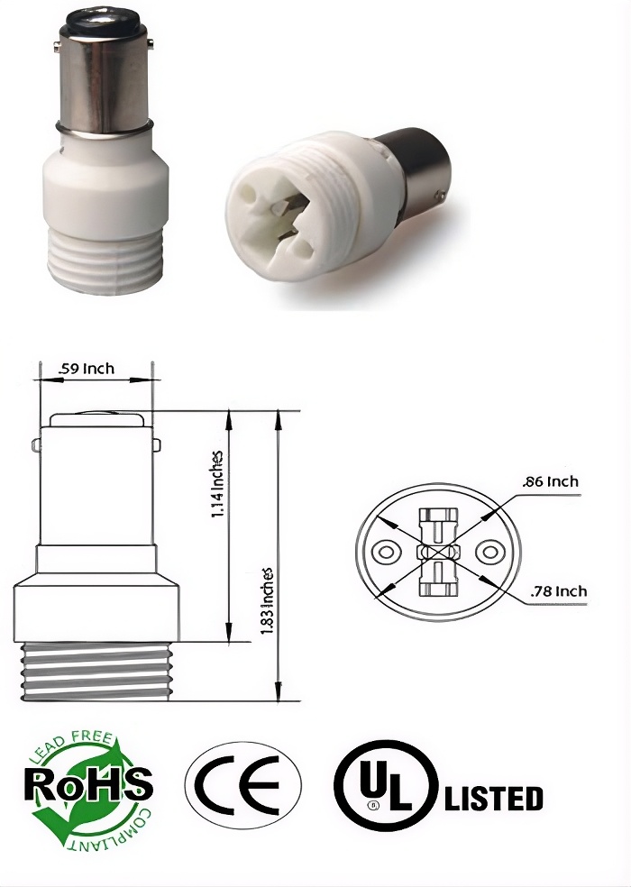 Rebaydo 2pcs BA15D Male To G9 Female Converter