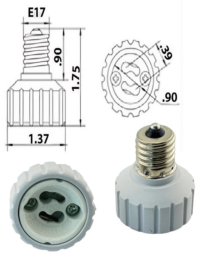 Rebaydo 2pcs E17 Screw male to GU10 female Adapter