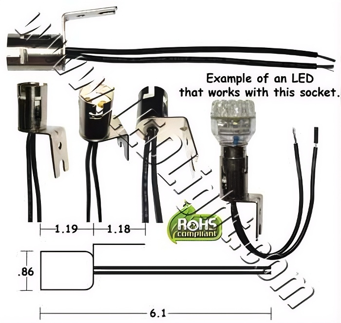 BA15D Female Socket With Stand and Wires product 35523