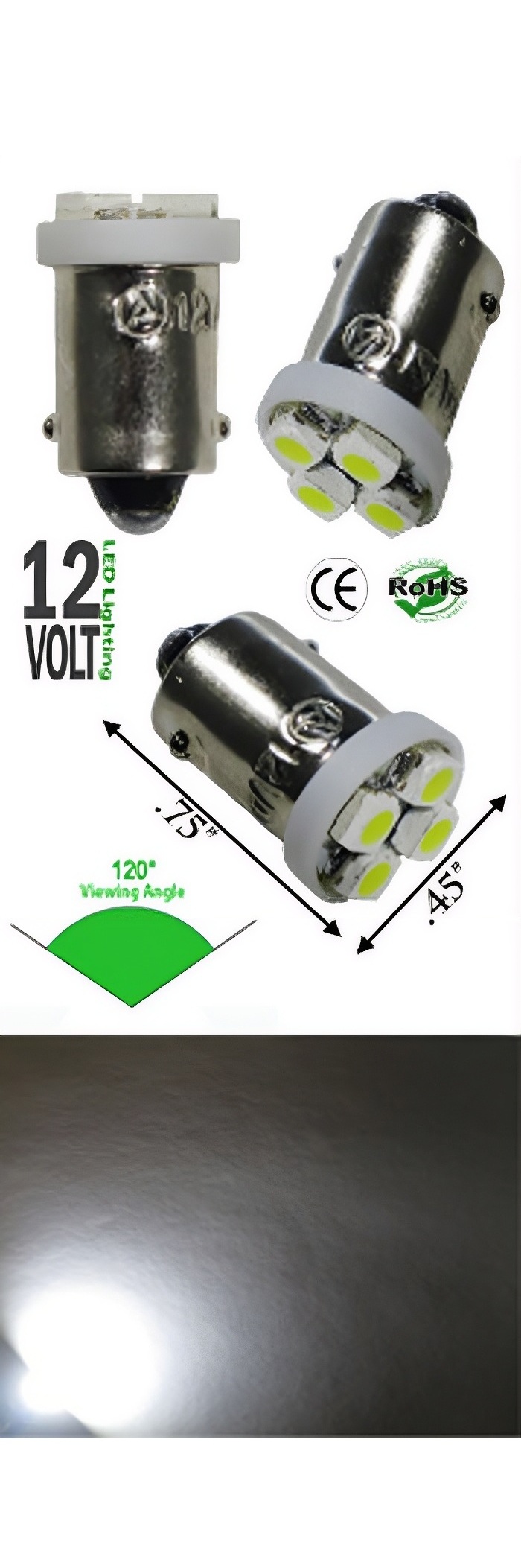 1155 LED BA9S Bulb product code 42362