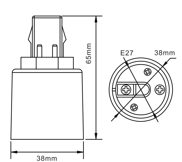G24 4 Pin to E26 Converter product 43568