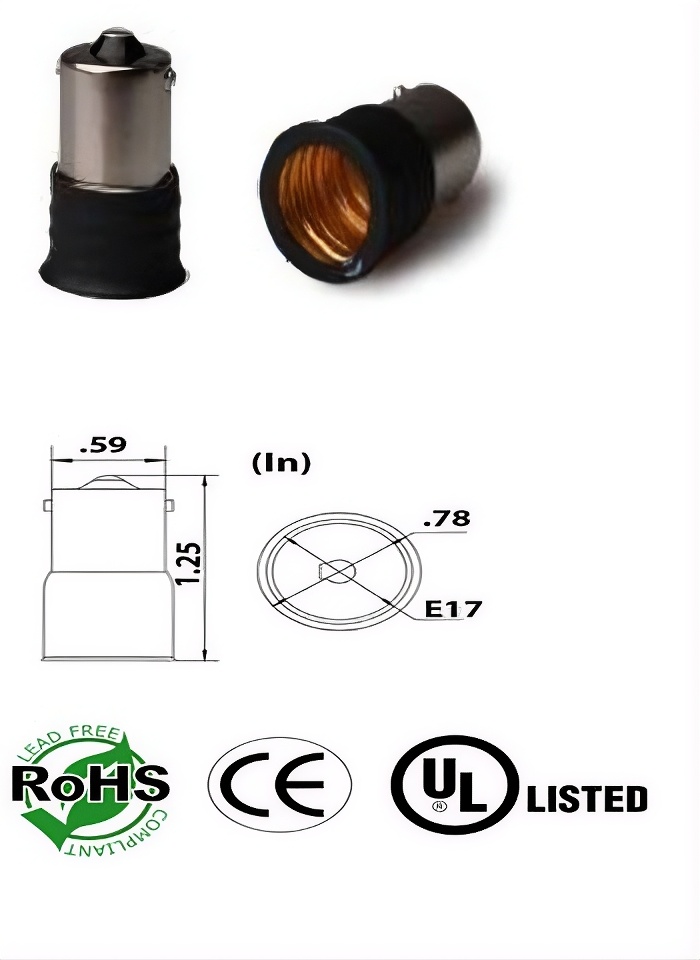 Rebaydo 2pcs BA15S male To E17 female Screw Converter