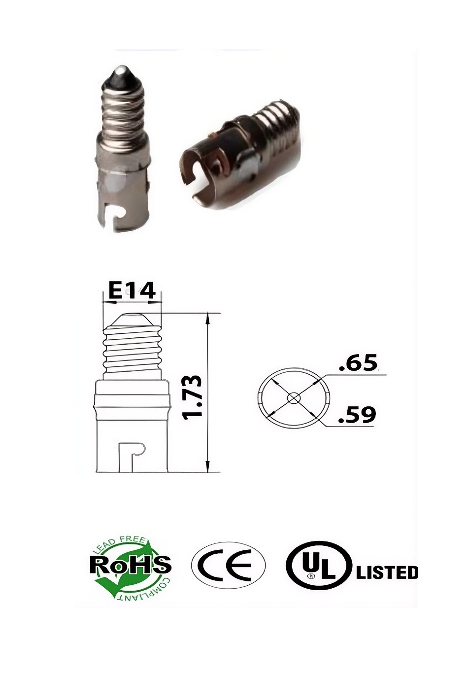 Rebaydo 2pcs E14 Male to BA15S Female Converter