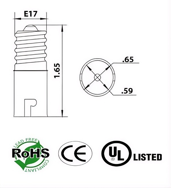 Rebaydo 2pcs E17 Male to BA15S Female Socket Converter 