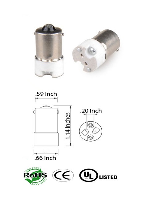 Rebaydo 2pcs BA15S Male To G4 MR11 GX4.0 female Adapter Converter