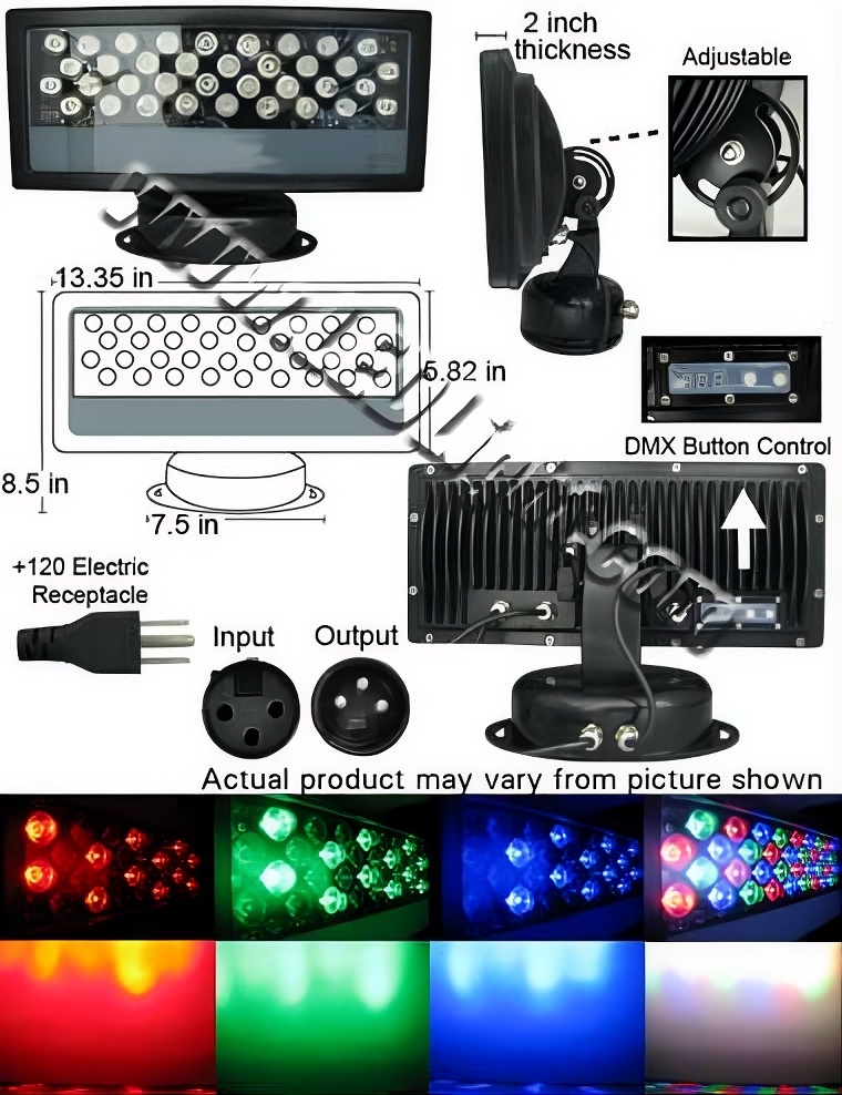 Rebaydo 36 Watt High Power LED Wall Washer DMX 30 Degree IP 65