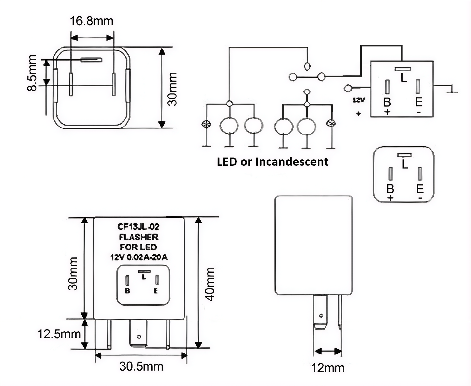 LED compatible flasher ep35 product 66866