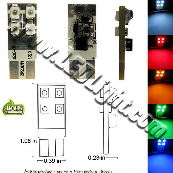 T10 Wedge 4 Ultra Bright SMD Side Firing 12 Volt AC/DC product 68464