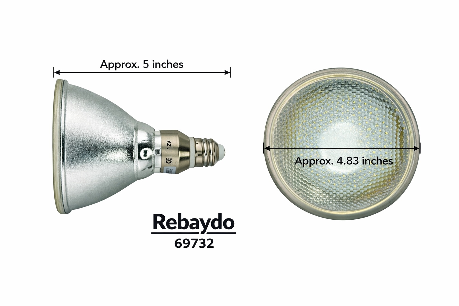 Rebaydo PAR38 10 Watt 12 Volt AC or DC E27 Diffused 120 View Dim-able NCNRNW