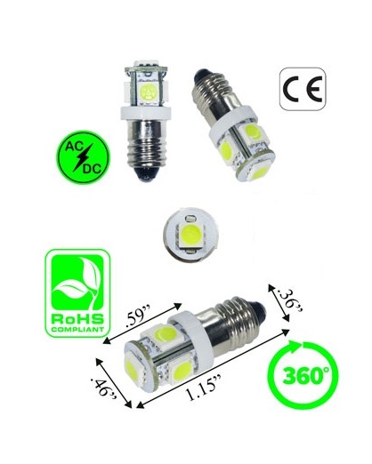 E10 LED Miniature Screw 12 To 16 Volt AC product 69798