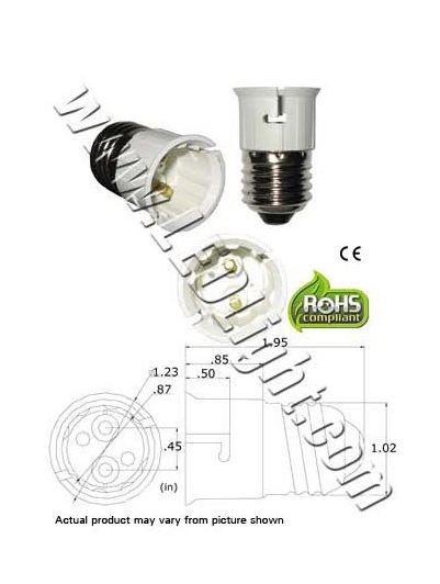 Rebaydo 2pcs E27 male to B22 female Converter Adapter