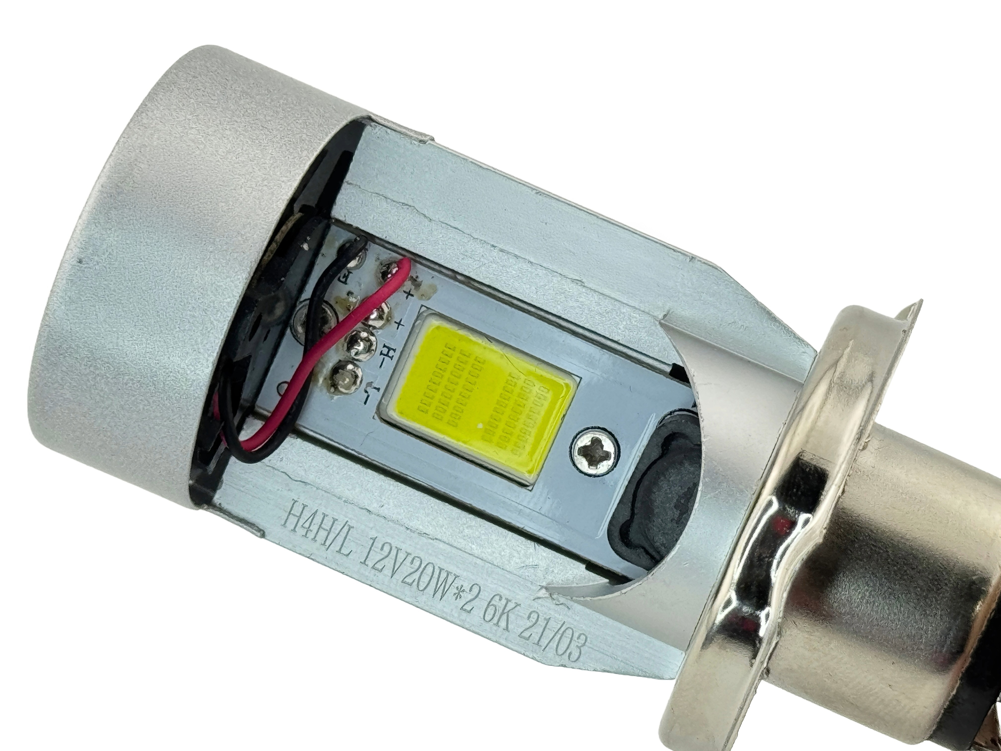 Rebaydo LED Headlight M2S 20 Watt H4 Base 12 Volt DC High/Low Dual Beam