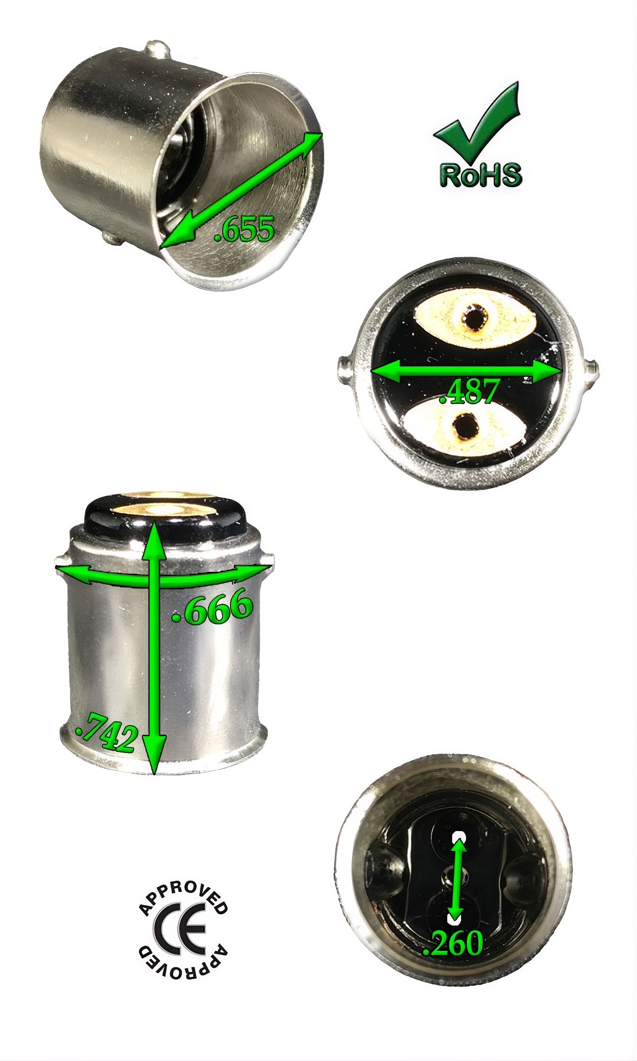 BA15D Solderable Copper Plated