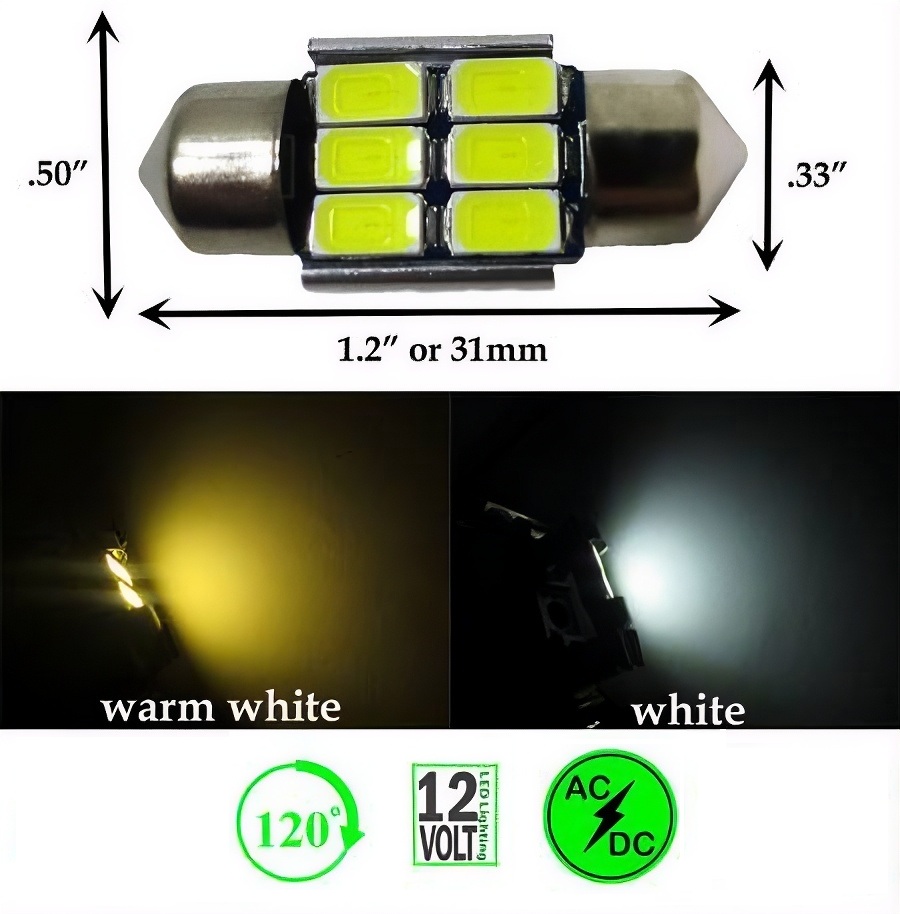 Festoon 3 Watt 31mm or 1-1/4-Inches 12 Volt Non Polarity product 84777
