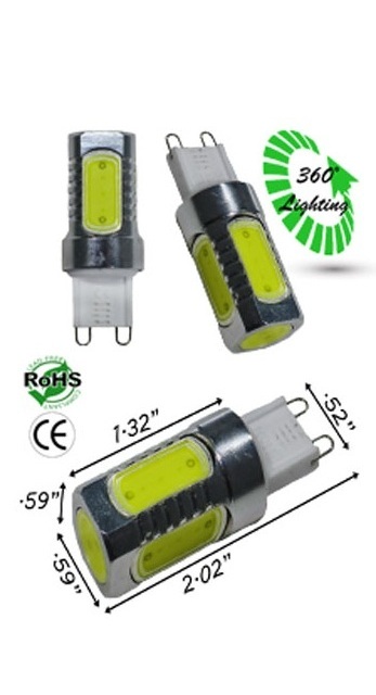 Rebaydo 2pcs G9 Male 9mm 3 Watt MCOB LED Bulb 90-265 VAC