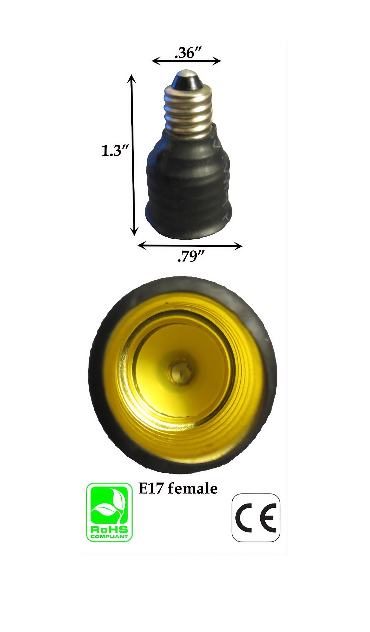 Rebaydo 2pcs E10 male to E17 female Converter