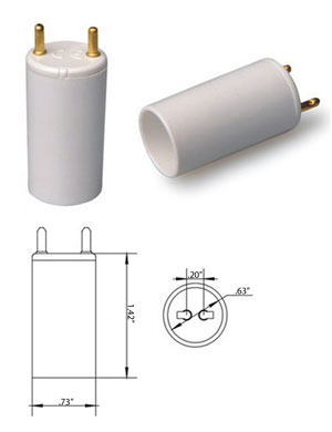 T8 T12 G13 male T5 bi-pin female Converter Adapter (Pair) 