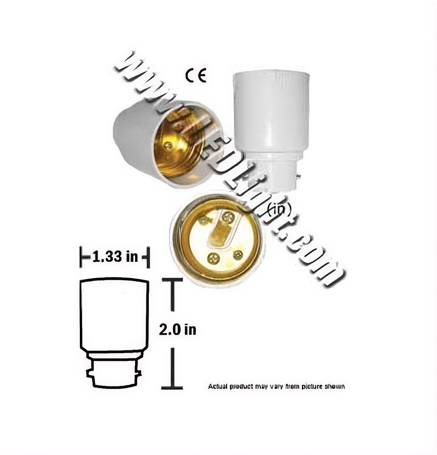 Rebaydo 2pcs B22 male to E26-E27 female Converter Socket Adapter
