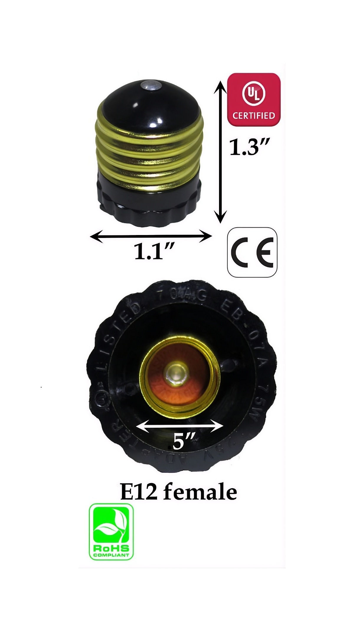 E26/E27 Male to E12 Female Converter Adapter