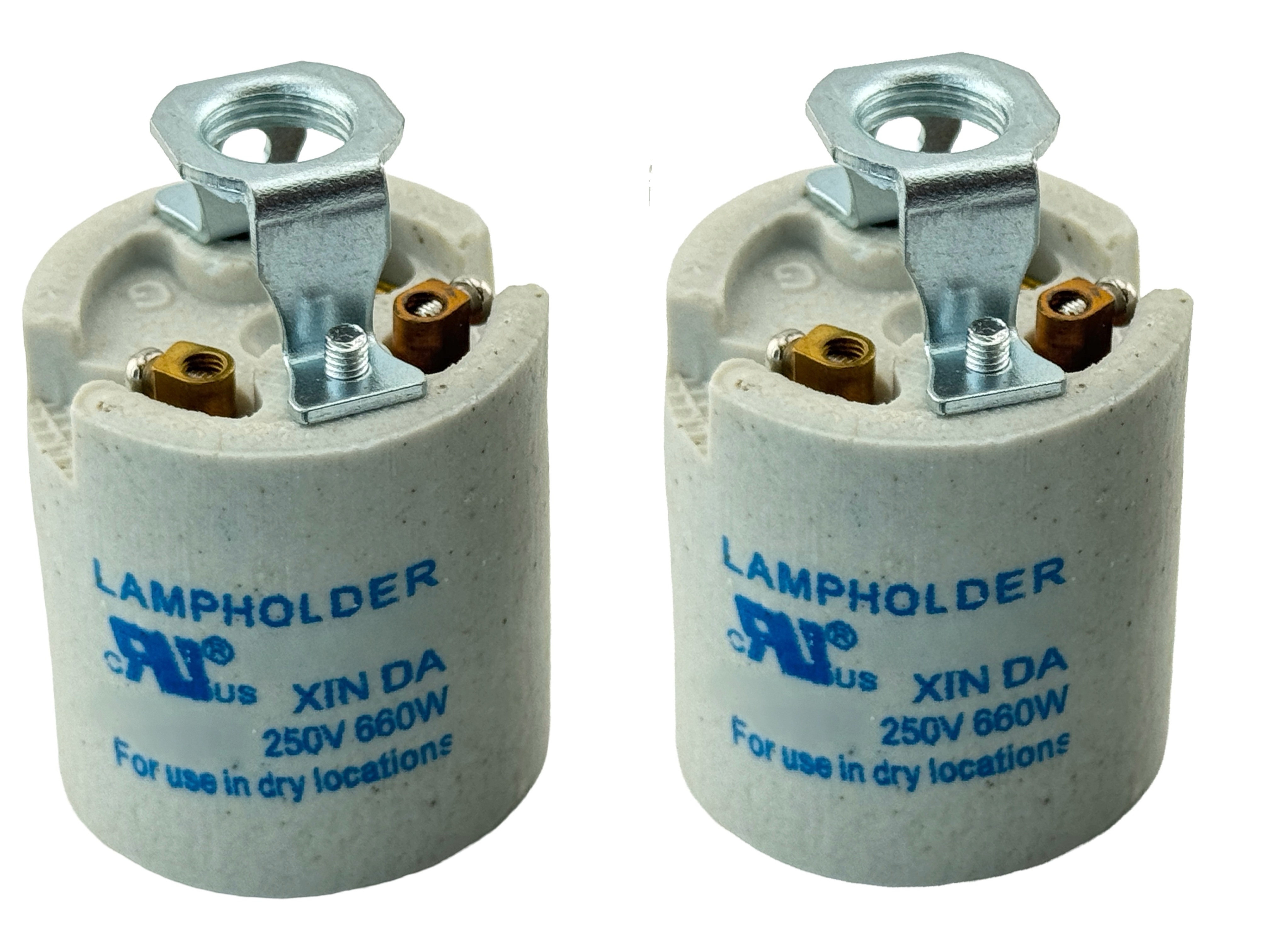 Rebaydo 2pcs E26/E27 Porcelain Socket with Screw Terminals 250V AC