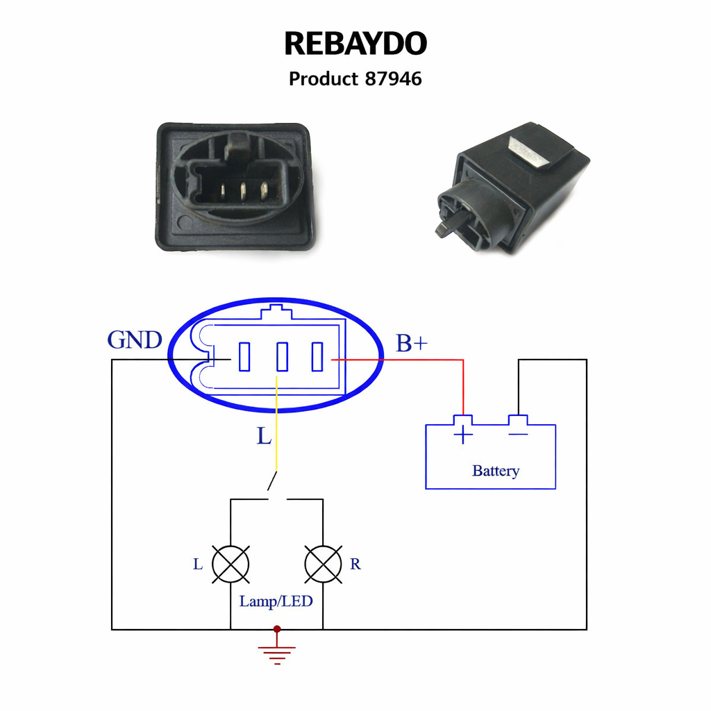Rebaydo Motorcycle Flasher LED Compatible 12V DC 100W 