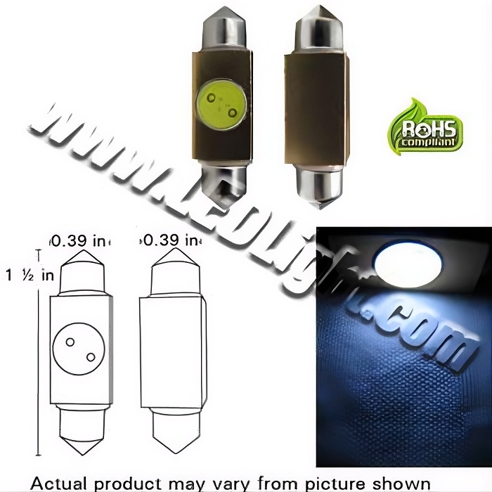 Rebaydo 2pcs LED Festoon 1.5 Watt Ultra Bright 36mm or 1-1/2"