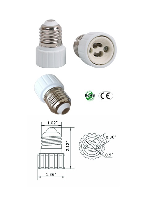 Rebaydo 2pcs E26/E27 male To GU10 female Converter Socket