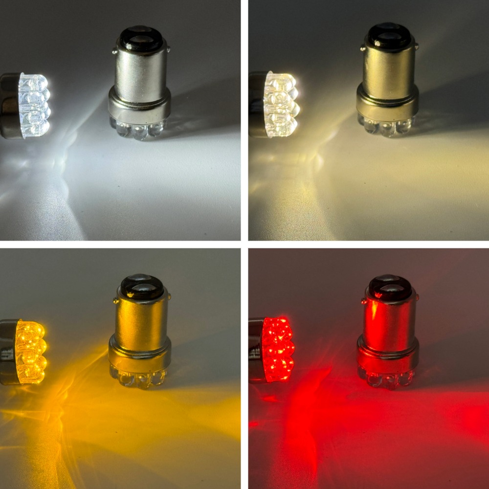 Rebaydo 2pcs 82 Bulb 6.8 Volt  BA15D Non Polarity 9 LED Single Filament