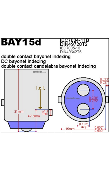 Rebaydo 2pcs 6 Volt BAY15D LED Head Light Dual Filament