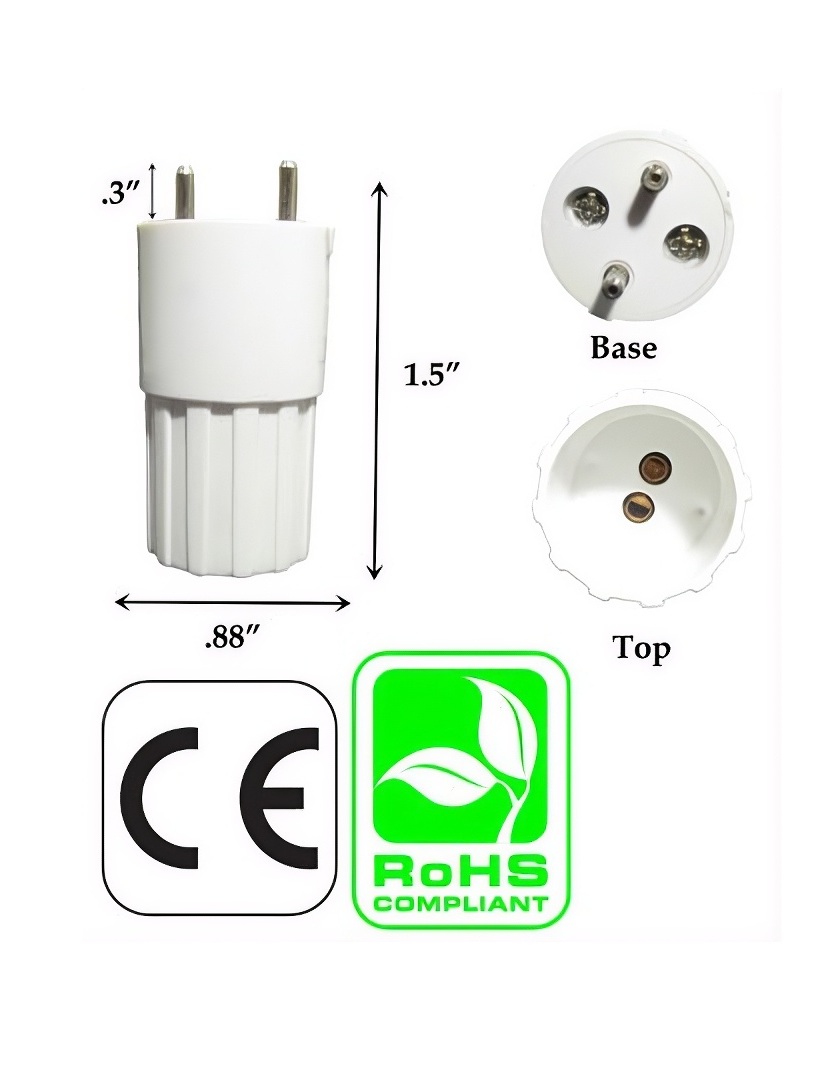 Rebaydo 2pcs G13 male T5 bi-pin female Converter 28 Watt