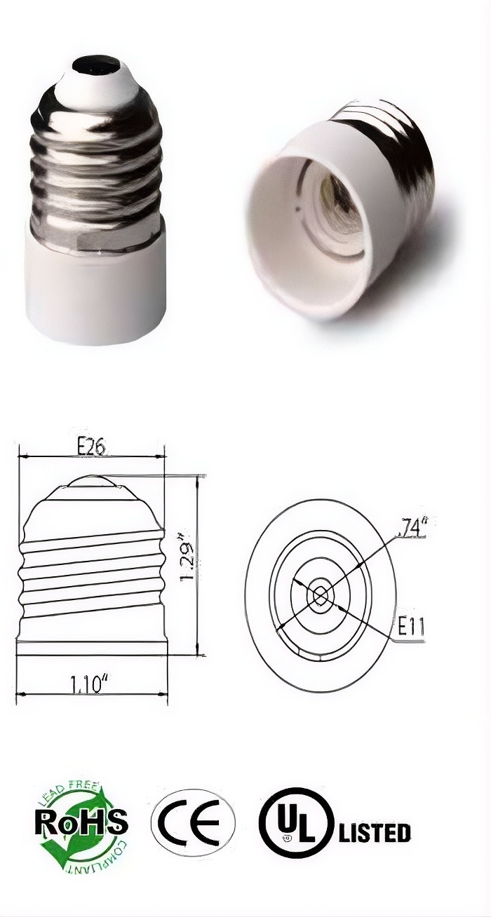Rebaydo 2pcs E26/E27 Male to E11 Female Socket Converter