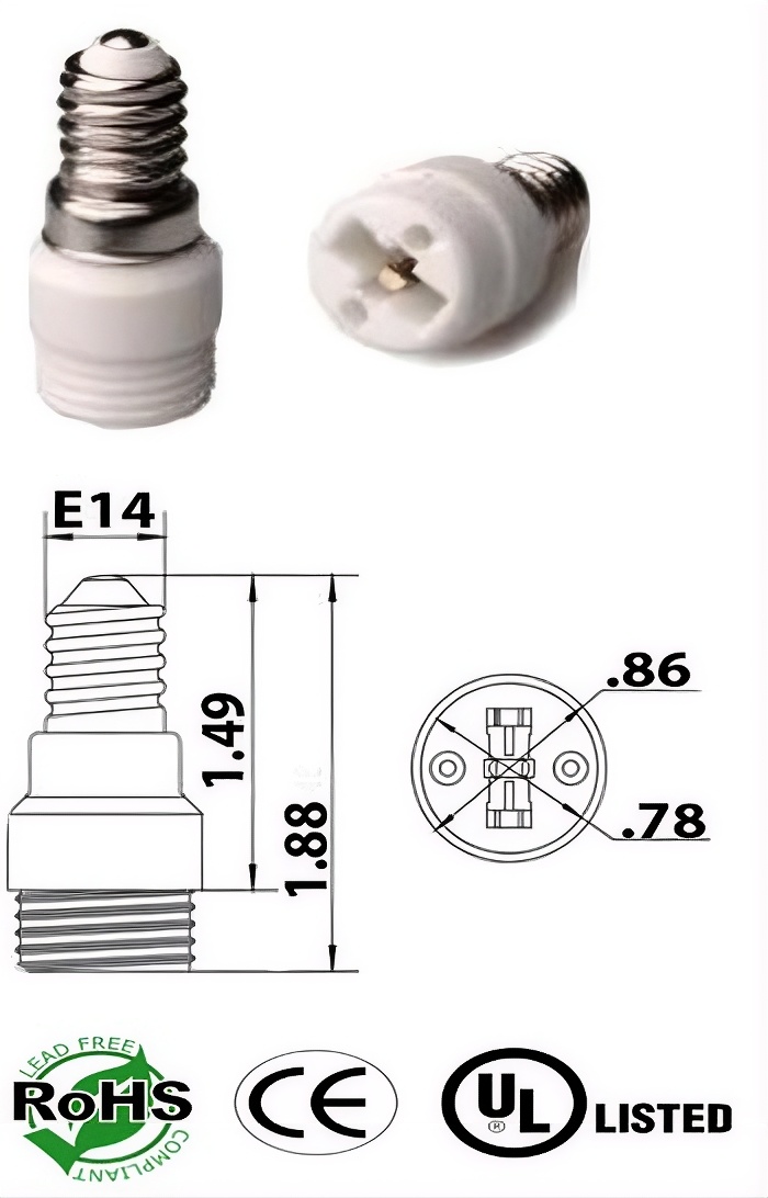 Rebaydo 2pcs E14 Screw Male To G9 Female Adapter Converter