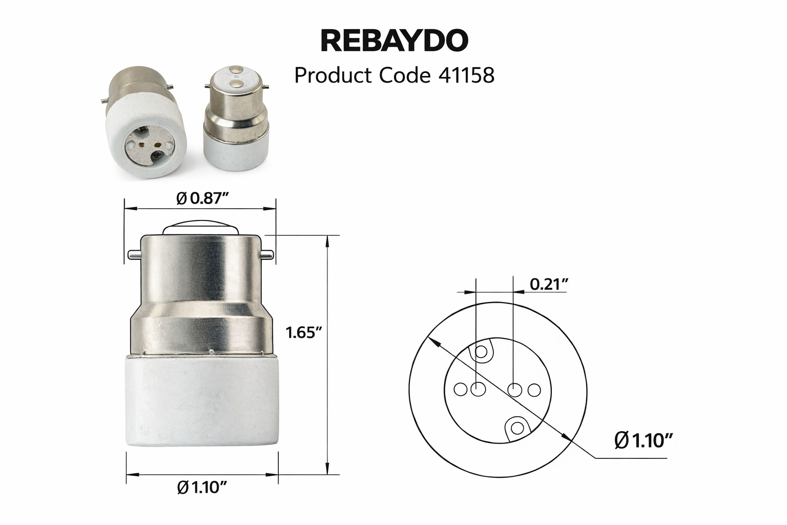 B22 male to MR16 female Adapter/Converter product 41158