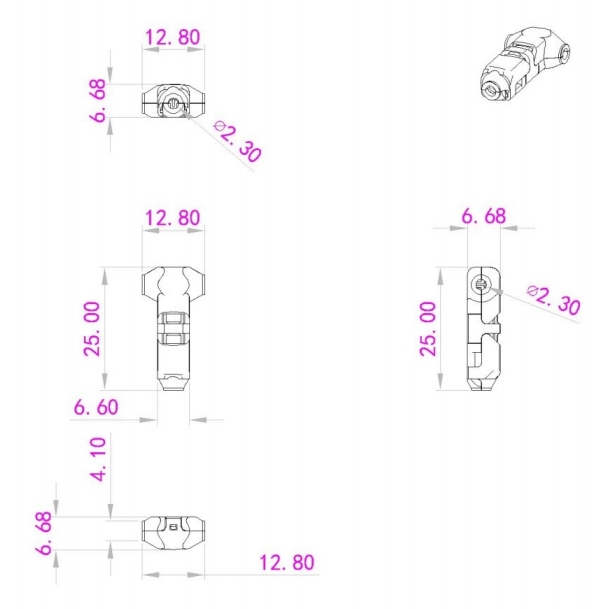 Rebaydo 4pcs Connector T-type 1 to 1 Wire Solder Less Crimp