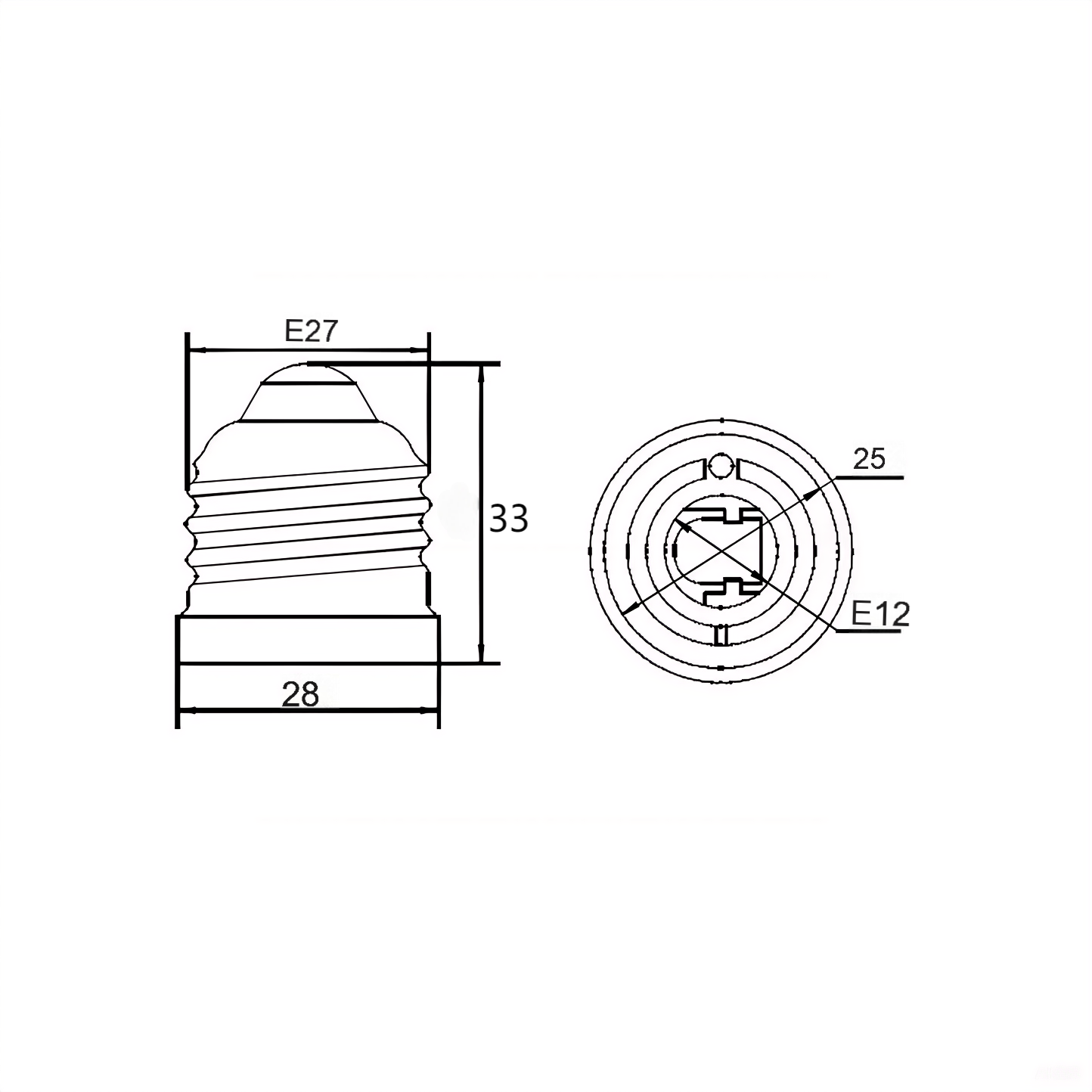 Rebaydo 2pcs E26 male to E12 female Converter