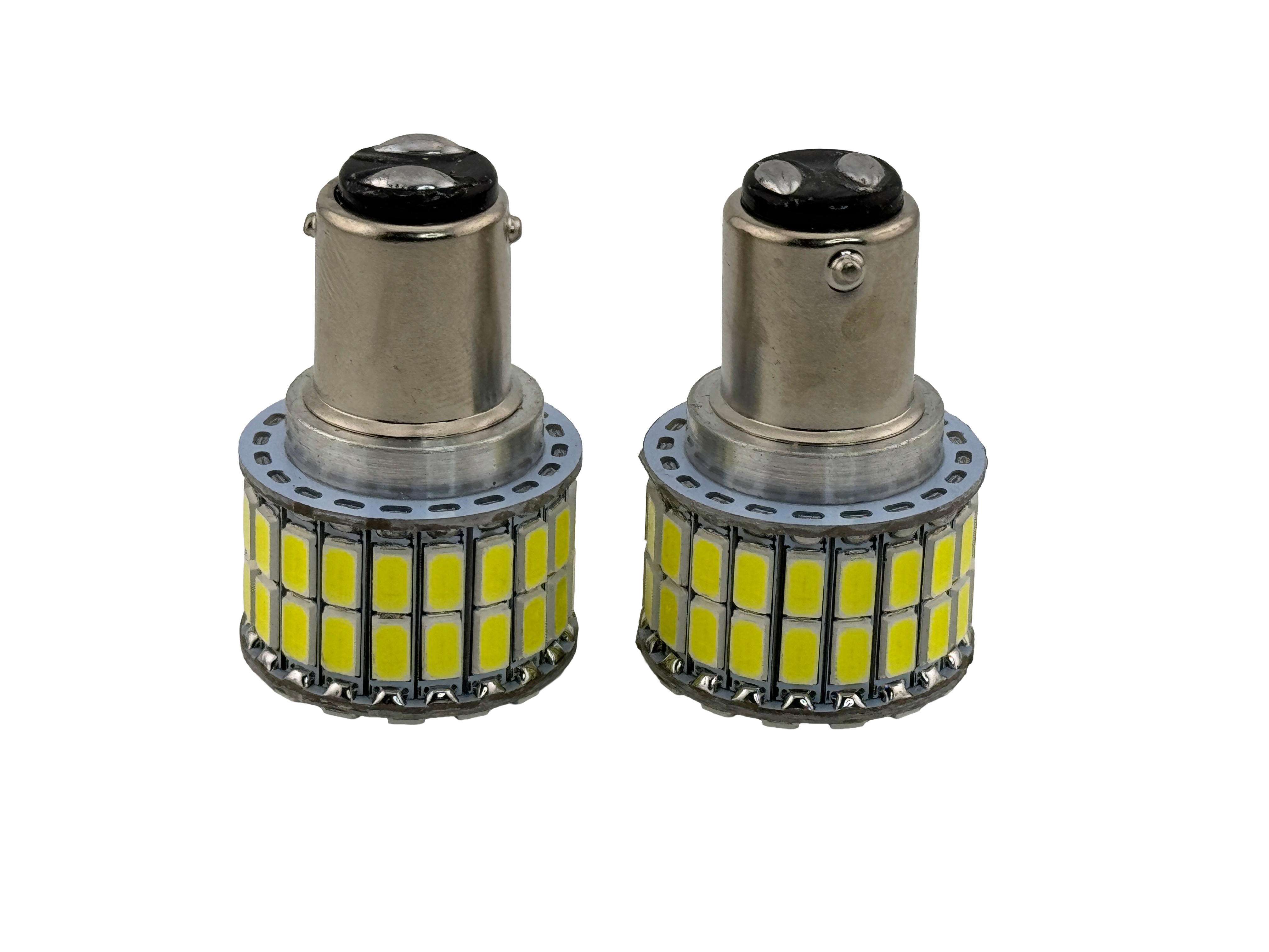 Rebaydo 2pcs BA15D 1158 12 Volt 60 SMD 5730 Dual Filament Reduced Profile	