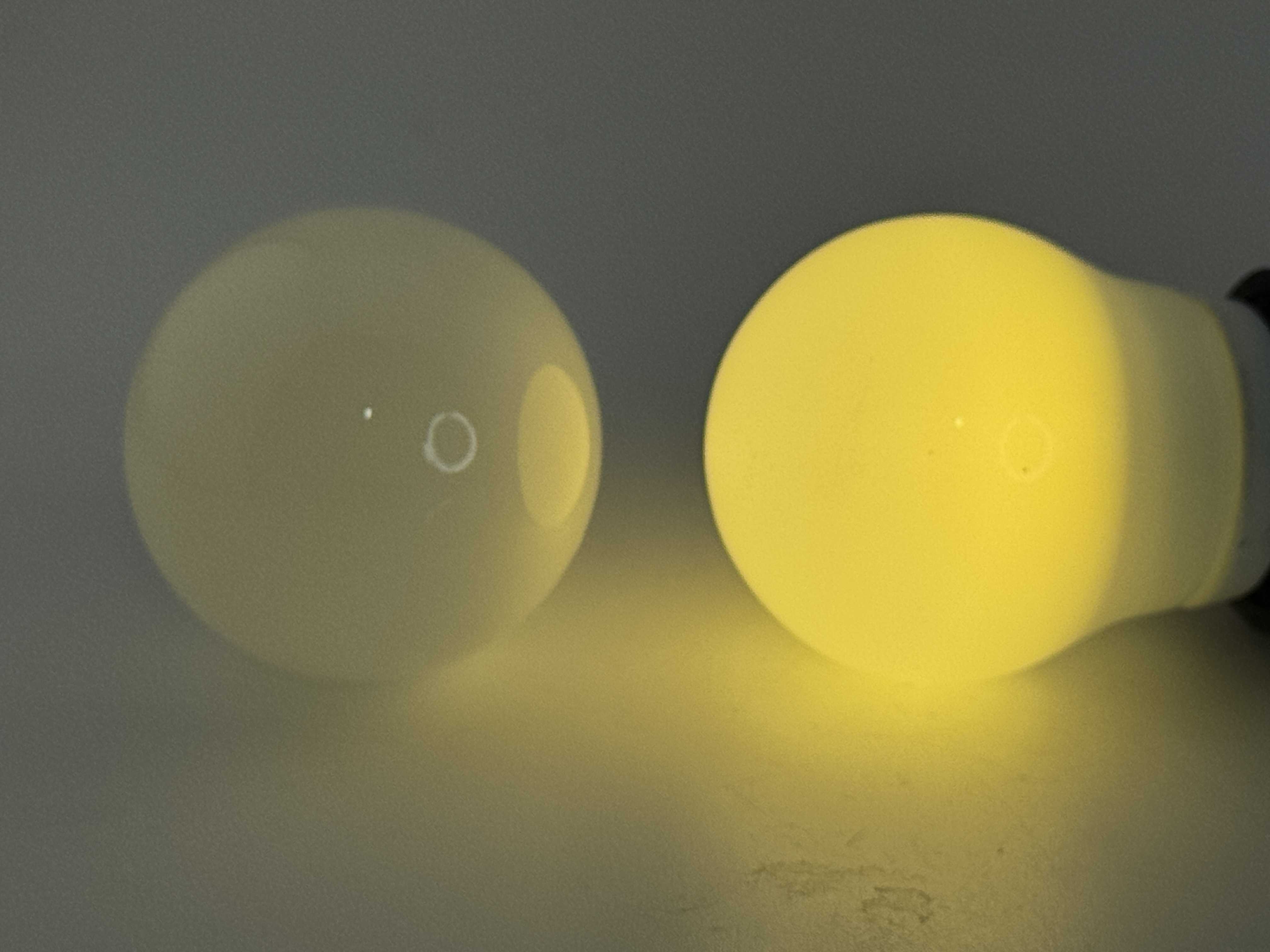 Image of a led light bulb E26 ping pong size g45