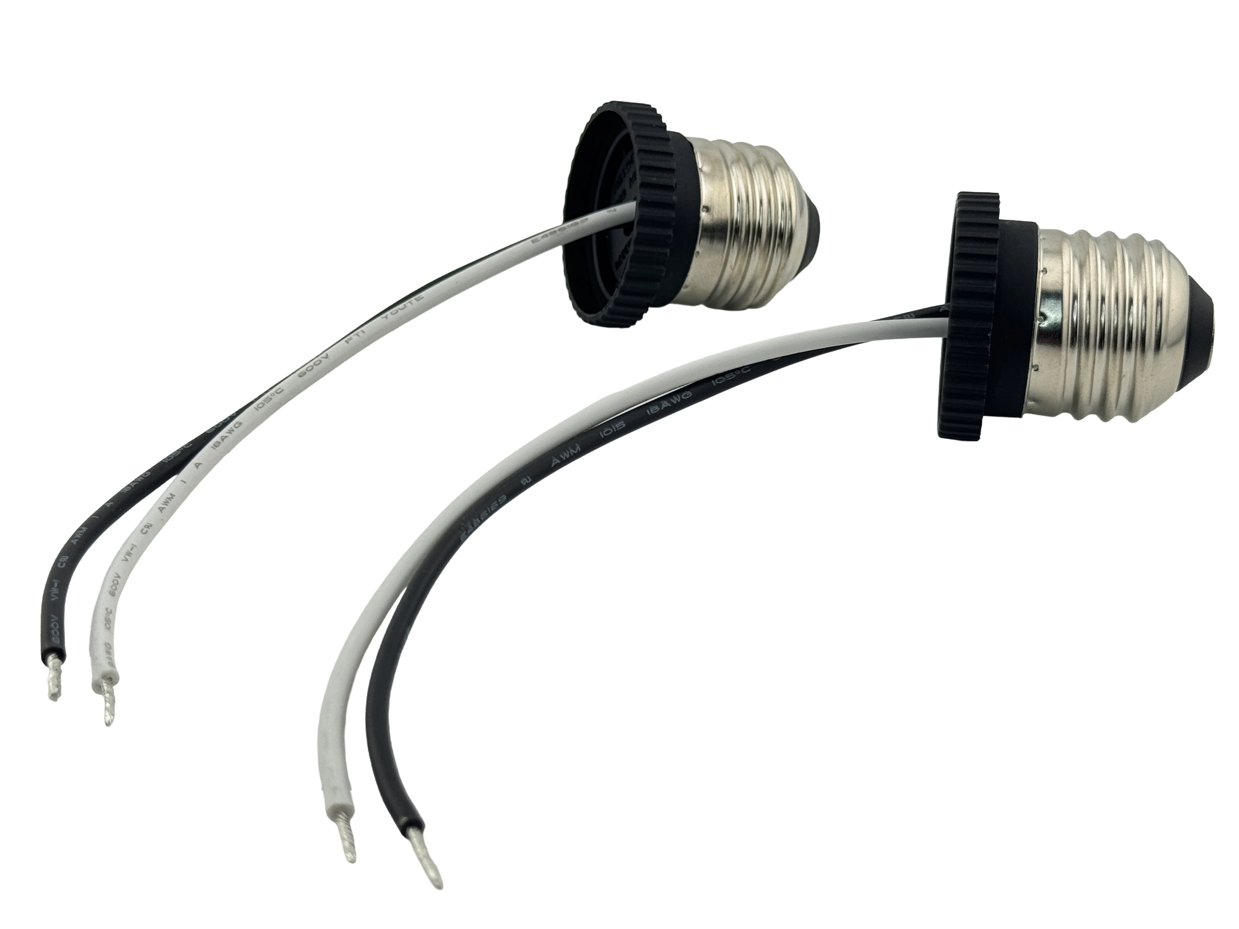 2pc E26 male socket with wires