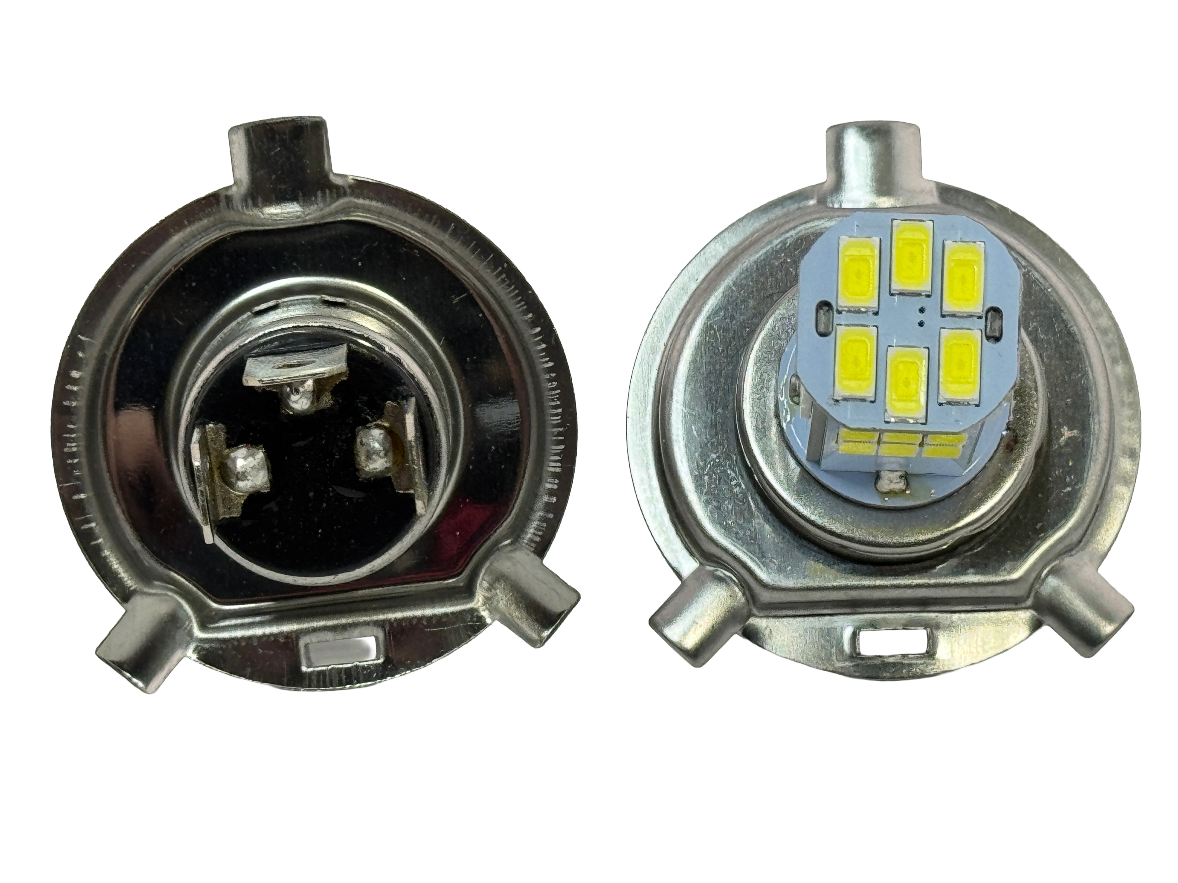 Rebaydo 2pcs LED Headlight H4 Base 6V 30 LED Bulb High and Low Beam